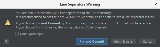 IntelliJ Line Separators Warning
